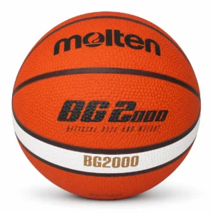 Balón de baloncesto Molten BG2000 de caucho color naranja con detalles negros y blancos