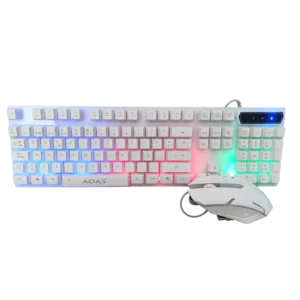 TECLADO Y MOUSE GAMER RGB AOAS M-400 BLANCO