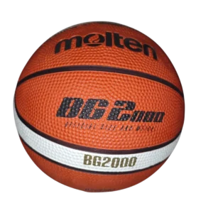 Balón de Baloncesto Molten BG2000 fabricado en caucho texturizado color naranja con excelente agarre para entrenamiento y recreación.