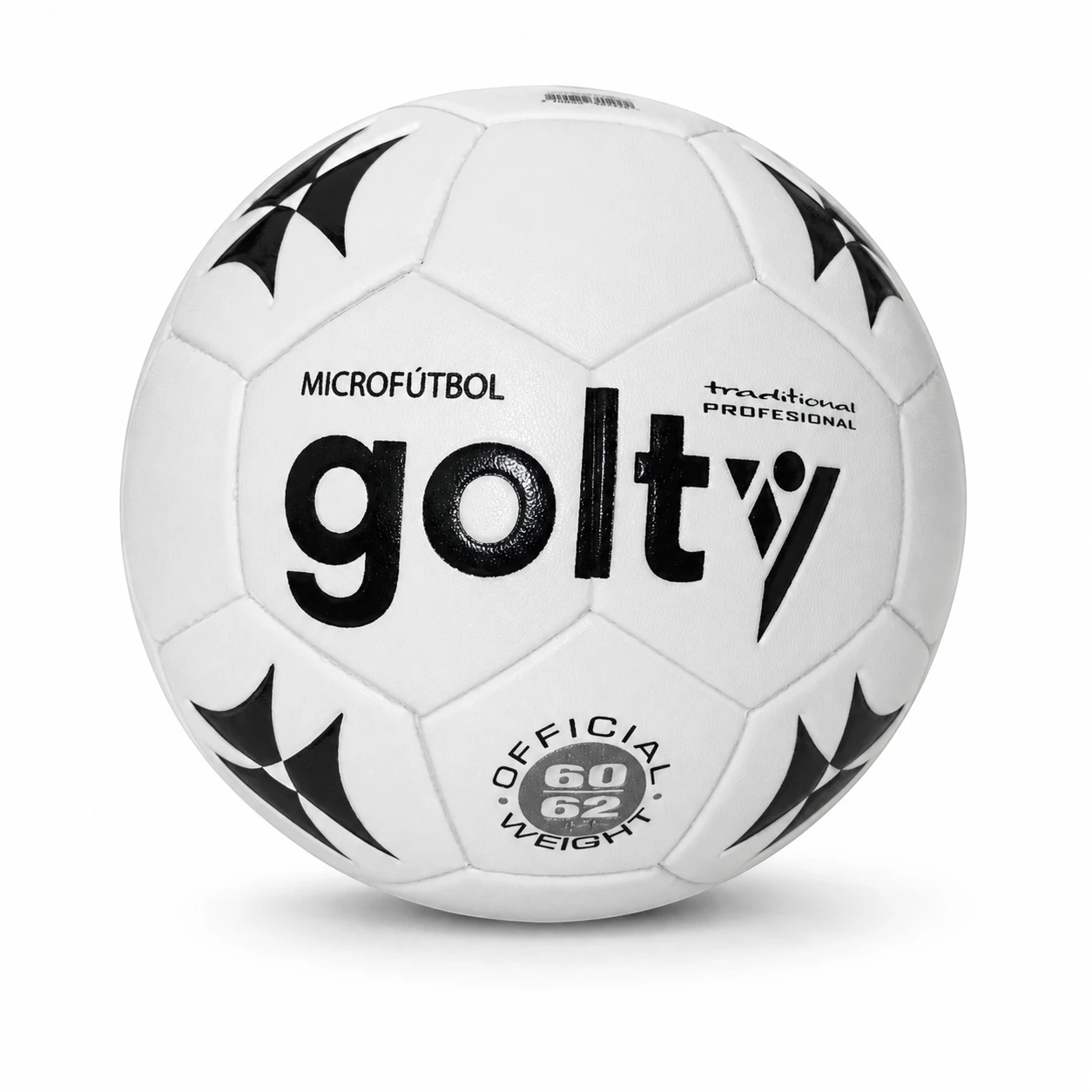 Balón profesional de microfútbol Golty Traditional blanco con diseño negro