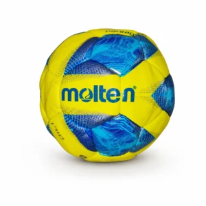 Balón de fútbol Molten F4A1710 AMA4 número 4, amarillo y azul, con construcción cosida.