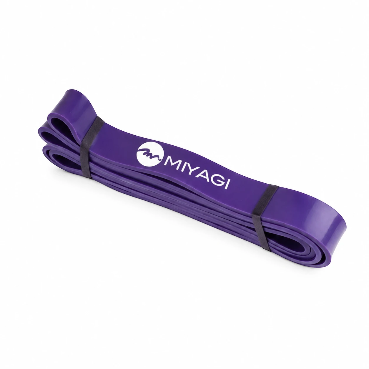 Banda de resistencia Miyagi Power Band morada de 32 mm sobre fondo blanco