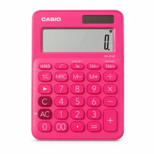 Calculadora Casio MS-20UC original fucsia de 12 dígitos con pantalla grande