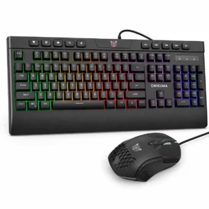 Combo gamer Onikuma G21 con teclado RGB y mouse CW902 negro