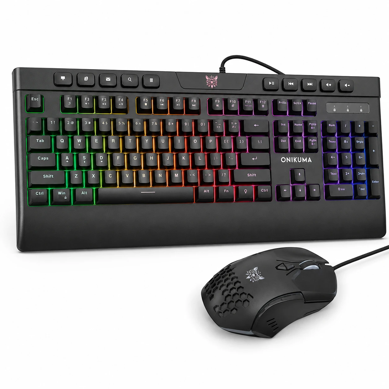Combo gamer Onikuma G21 con teclado RGB y mouse CW902 negro