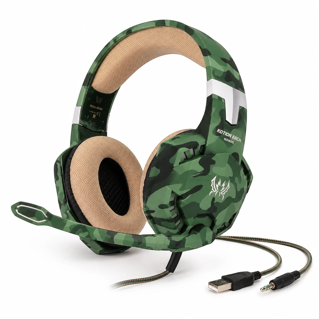 Diadema Gamer Kotion Each G2600 Camuflada con Micrófono - Imagen 2