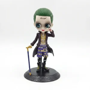 Figura Joker Suicide Squad completa con bastón y base sobre fondo blanco