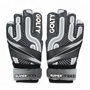 Guantes de arquero Golty SuperSoccer II gris y negro vista frontal