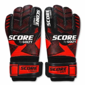 Par de guantes de arquero Score by Golty talla 10 rojos y negros en vista frontal