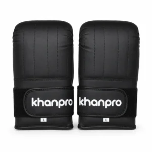 Par de guantines Khanpro PU 908 negros talla L en vista frontal sobre fondo blanco