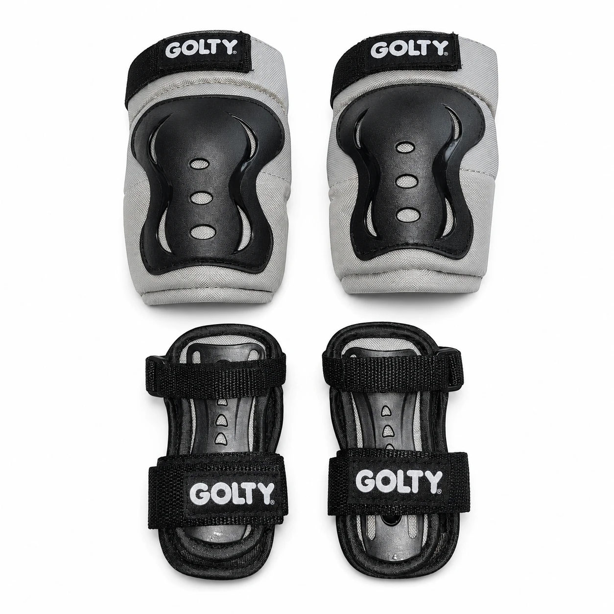 Kit de protección para patinaje Golty Skate Max negro y gris talla M