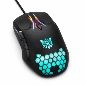Mouse gamer Onikuma CW902 negro con iluminación RGB y conexión USB