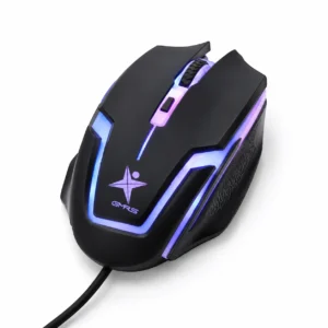 Mouse gamer Star Tec ST-G713 negro con iluminación LED azul y púrpura