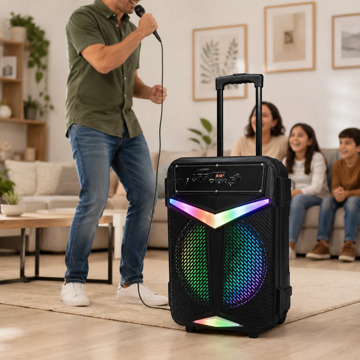 Parlante Portátil Unitec JP-1901 de 12″ Bluetooth con Micrófono - Imagen 3