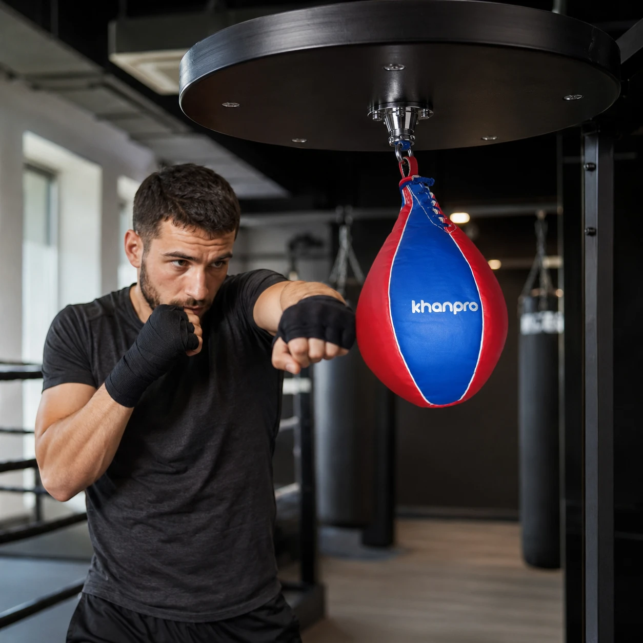 Pera de Velocidad para Boxeo Khanpro Roja y Azul - Imagen 3