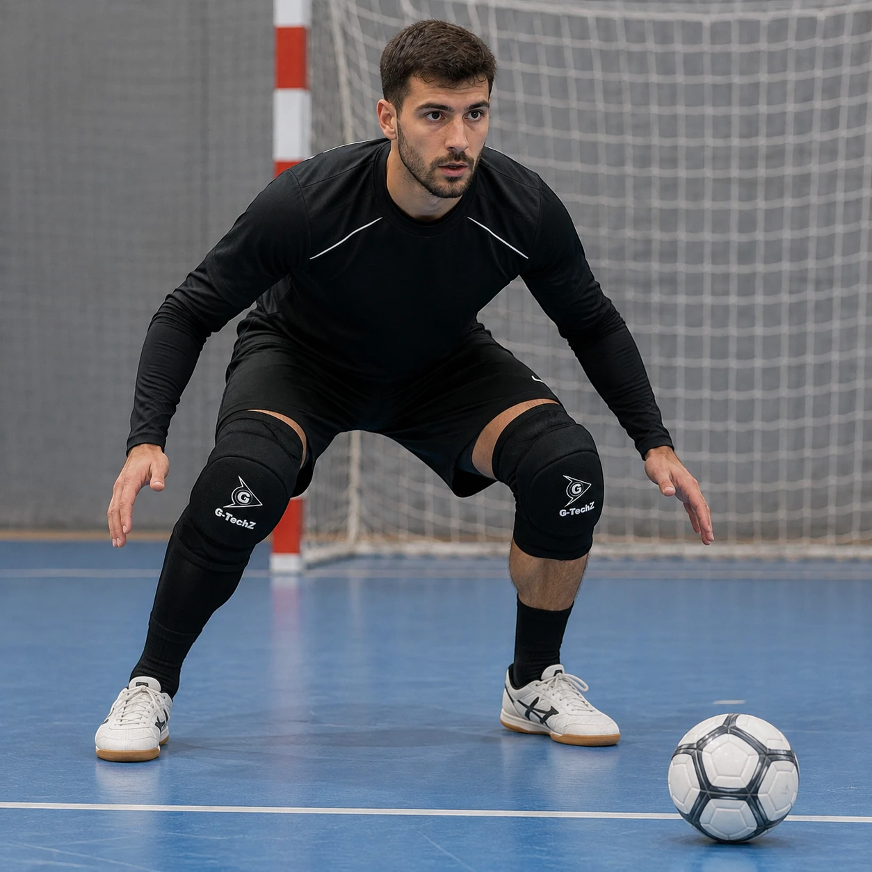 Rodilleras de Futsal G‑TechZ Super Acolchadas Negras Talla L - Imagen 3