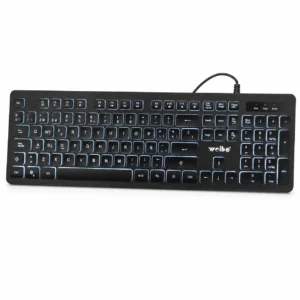 Teclado gamer Weibo WB-560 RGB USB negro con teclado numérico