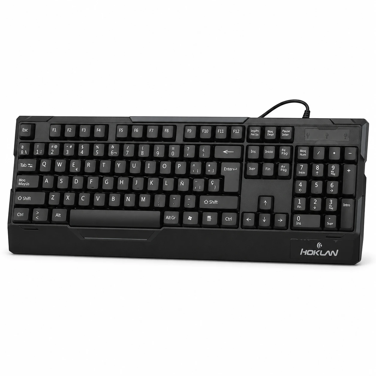 : Teclado Hoklan HK-K2642 USB negro con distribución completa en español