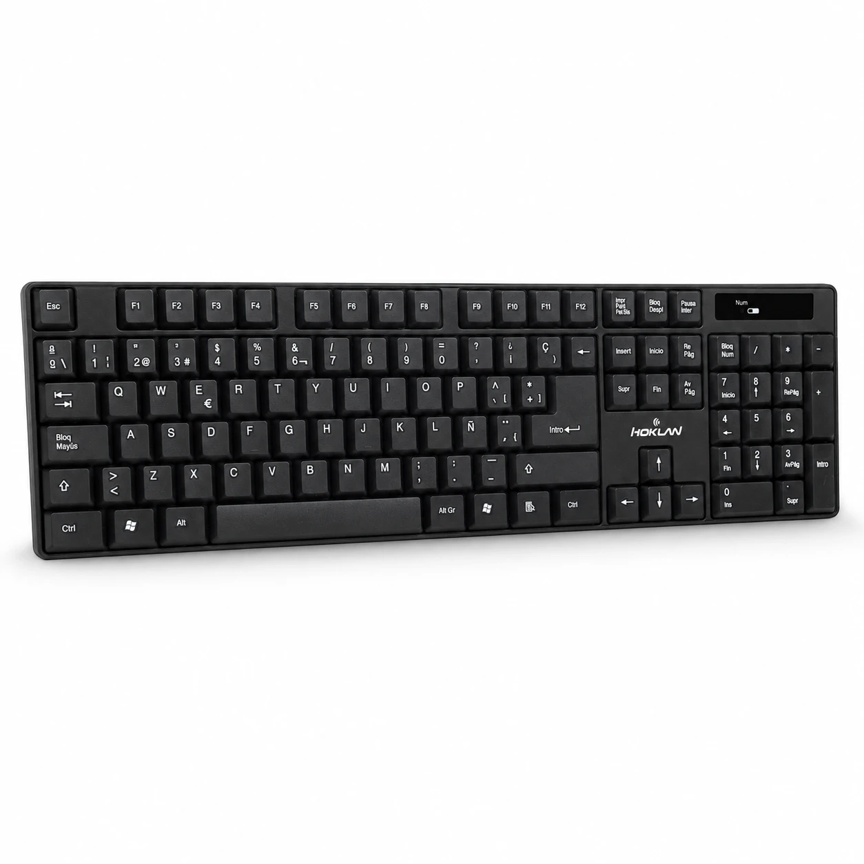 Teclado inalámbrico Hoklan HK-WK-2645 negro de 2.4 GHz