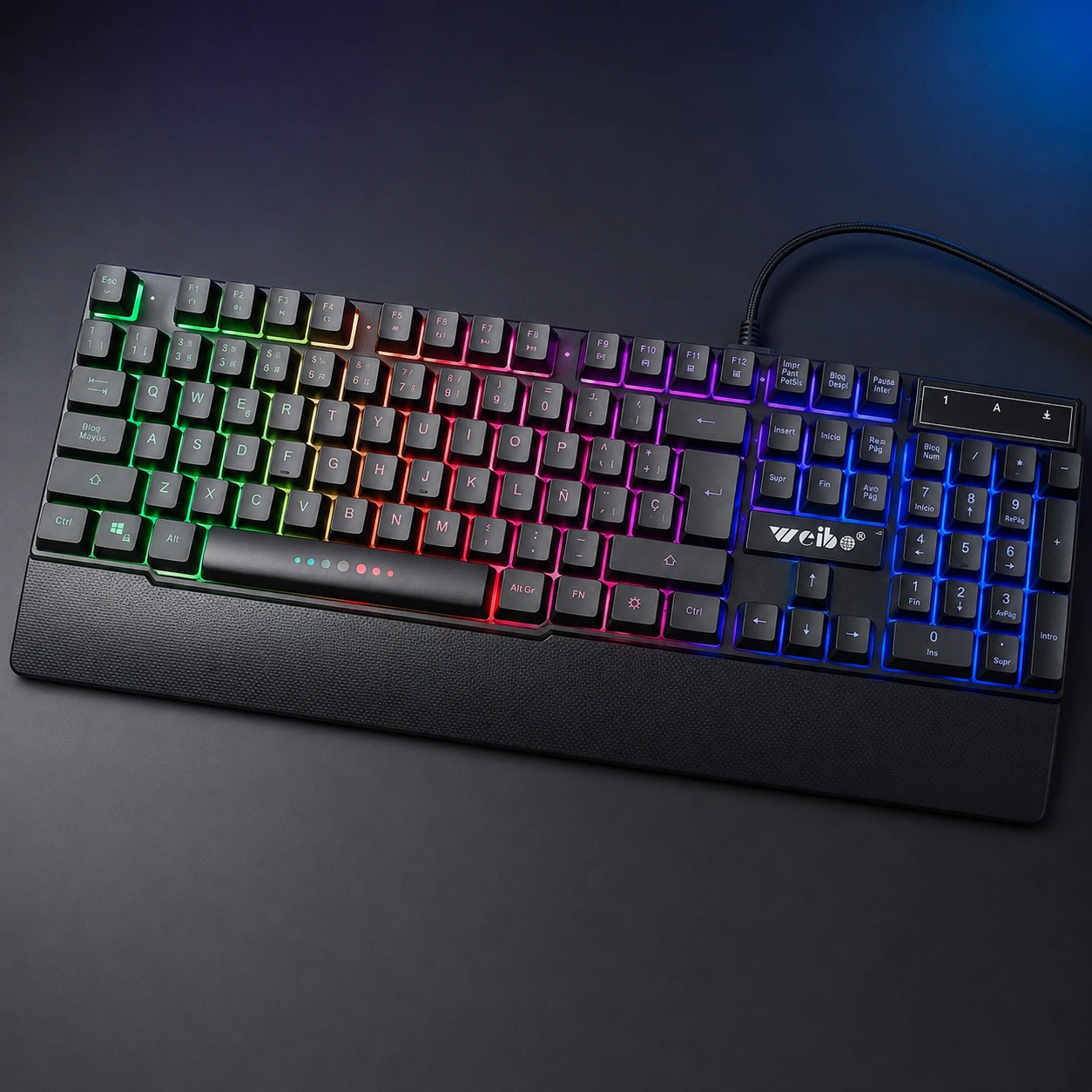 Teclado Gamer Weibo WB-100 RGB USB en Español - Imagen 2