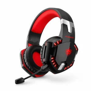 Diadema gamer G2000-BT Bluetooth roja y negra con micrófono