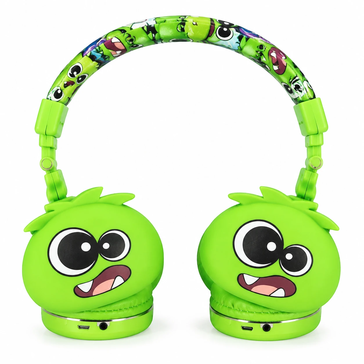 Diadema monstruo YLFS-09BT verde Bluetooth, vista frontal