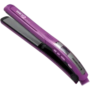 Plancha Remington Wet2Straight 2 en 1 para alisar cabello húmedo o seco con acabado brillante y sin frizz.