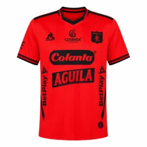 Camiseta América de Cali roja para hombre con estampado Colanta vista frontal