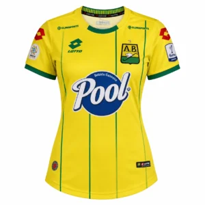 Camiseta Atlético Bucaramanga para mujer amarilla y verde vista frontal