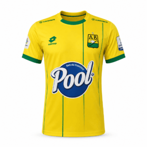 Camiseta Bucaramanga hombre talla S amarilla y verde, vista frontal