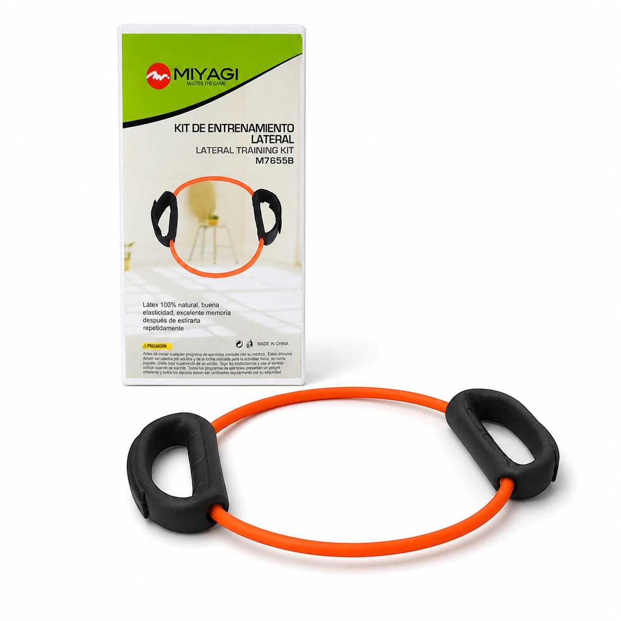 Kit Miyagi M7655B con banda de látex naranja y empaque original