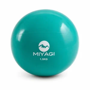 Mini balón medicinal Miyagi Soft de 1.5 kg verde en vista frontal.