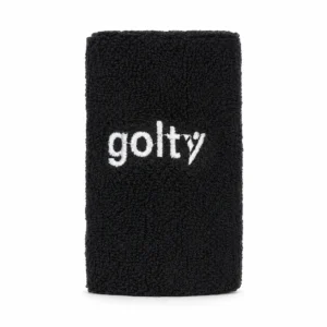 Muñequera deportiva Golty para sudor negra en vista frontal.