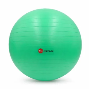 Pelota de pilates Miyagi verde de 65 cm con superficie estriada