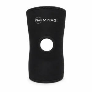 Rodillera de neopreno Miyagi M083C negra con abertura circular para rótula