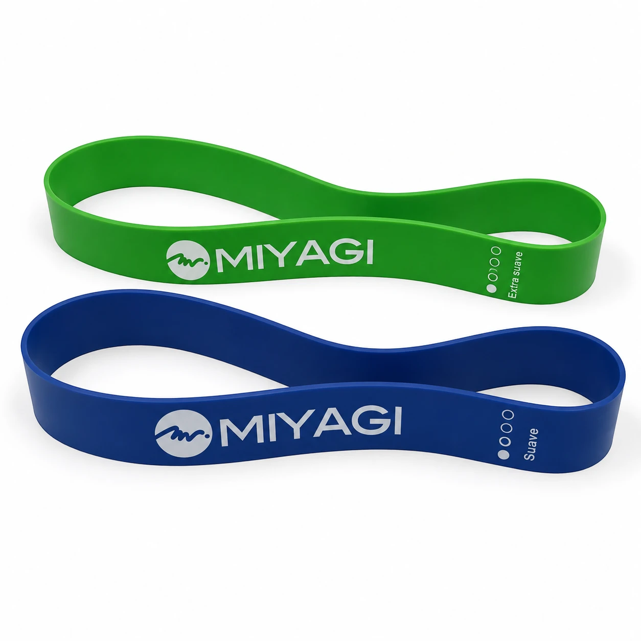 Bandas cerradas Miyagi MLB001-2 verde y azul sobre fondo blanco